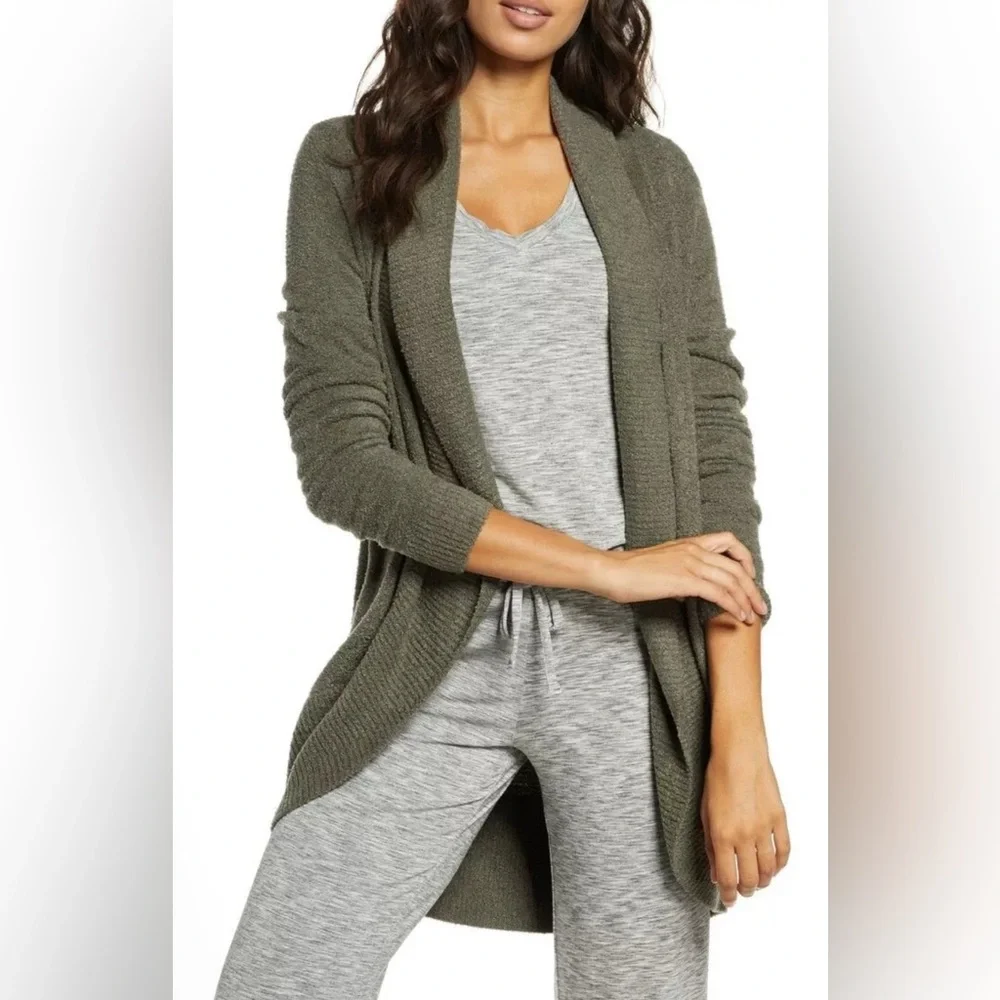 Barefoot Dreams Green Cozy Chic Lite Circle Cardigan/ Sweater Oversized Small - Picture 1 of 12